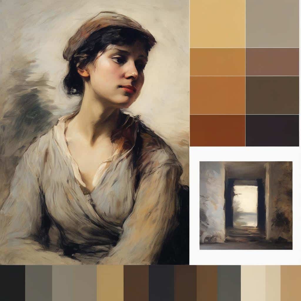 μοναδική εικόνα πορτρέτου νεαρής γυναίκας, τέχνη και κοινωνική αλλαγή, έργο τέχνης ζωγραφική ακουαρέλα, τέχνη και κοινωνία, πολιτιστική έκφραση και καινοτομία, χρωματική παλέτα θερμών αποχρώσεων.