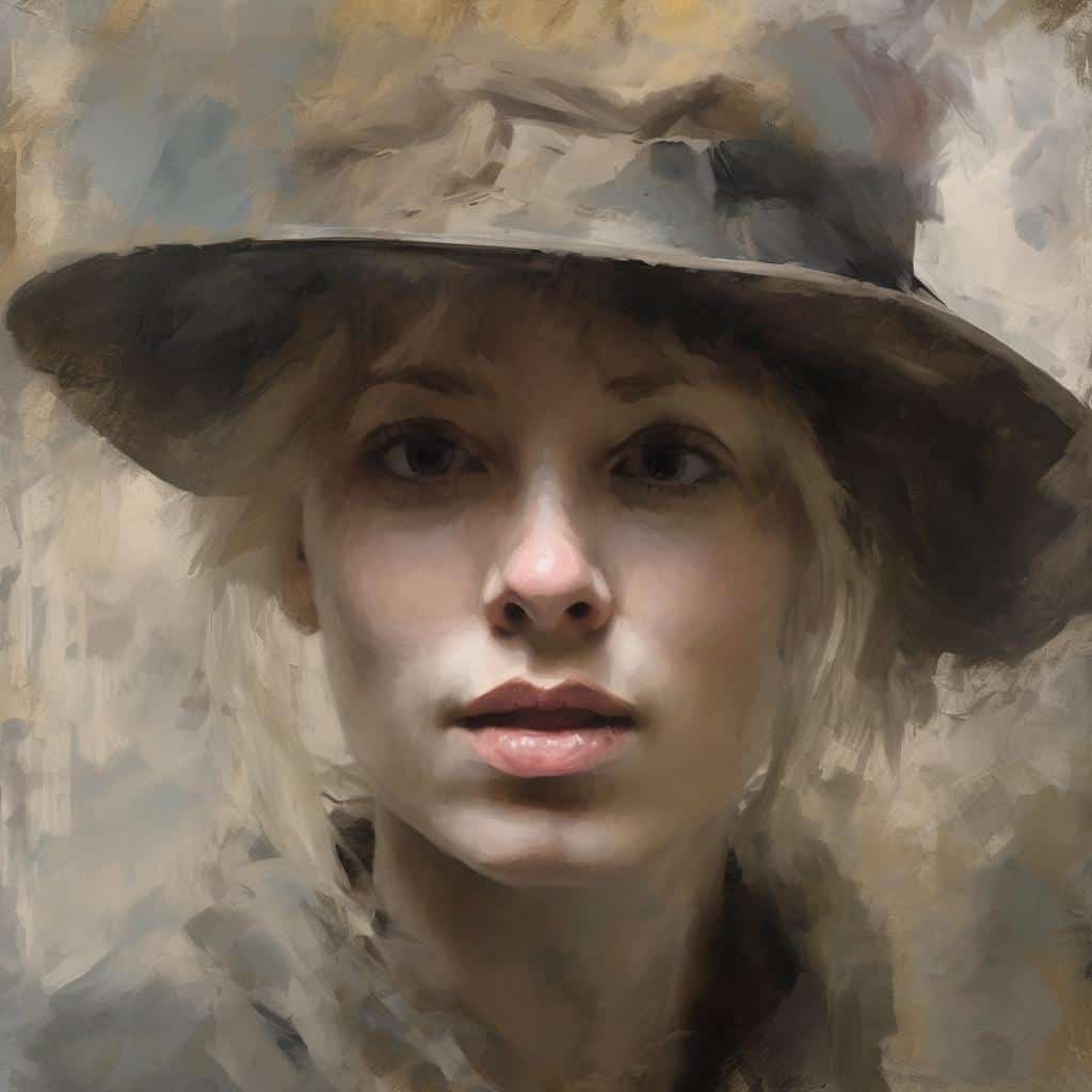 Άνθρωπος με καπέλο σε καλλιτεχνικό πορτρέτο.